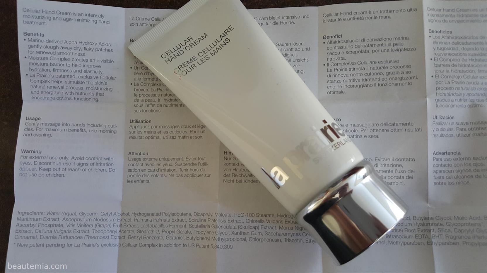 Super Hydrating Formula! La Prairie Cellular Hand Cream